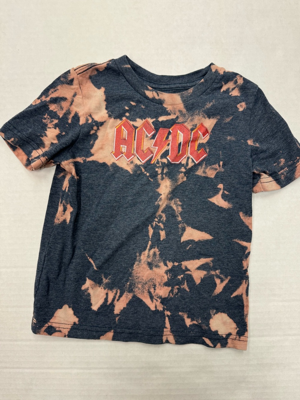AC/DC Black and Orange Bleach-Effect Kids Tee